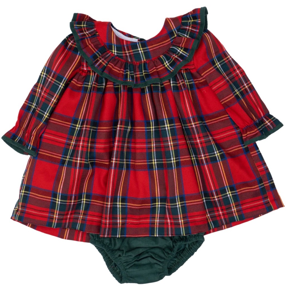 Red Plaid Baby Dress with Bloomers